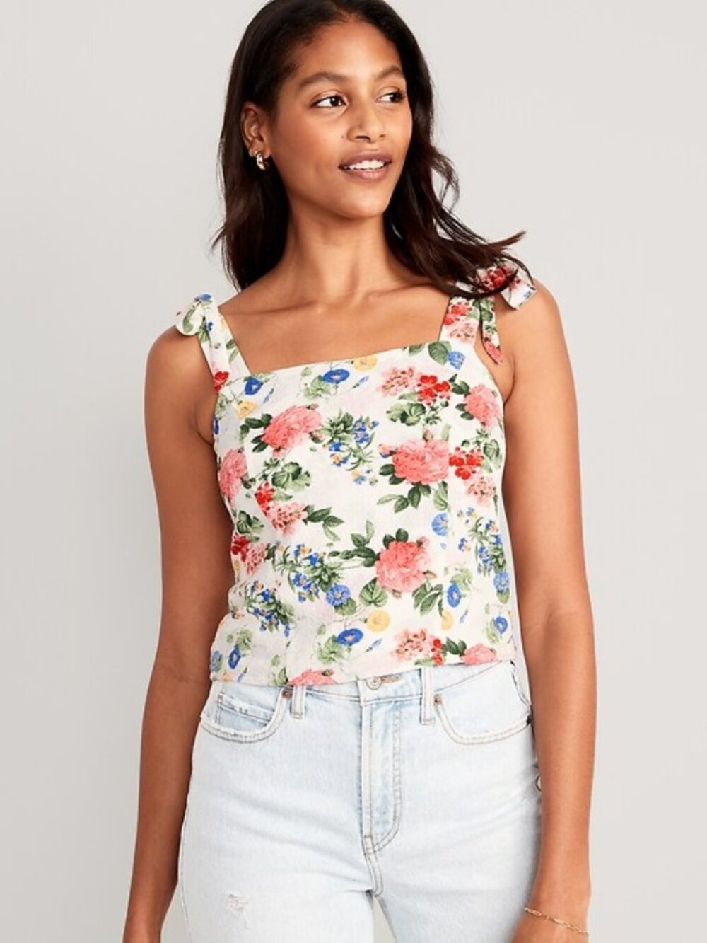 Old Navy | Fitted Tie-Shoulder Dobby Corset Cami Top | Size Extra Small